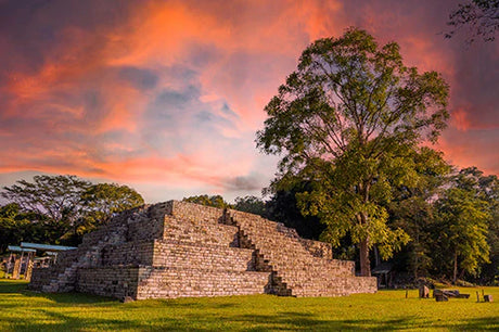 Mayan ruins at an archaeological park in Honduras, a popular tourist attraction during vacation
