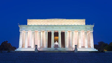 Lincoln Memorial wall art featuring ancient Roman architecture and historic landmark