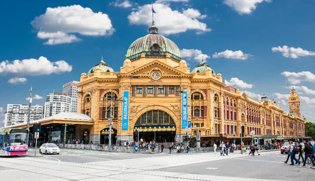 Wall art featuring Melbourne's landmark Byzantine architecture, cityscape, and iconic metropolitan dome