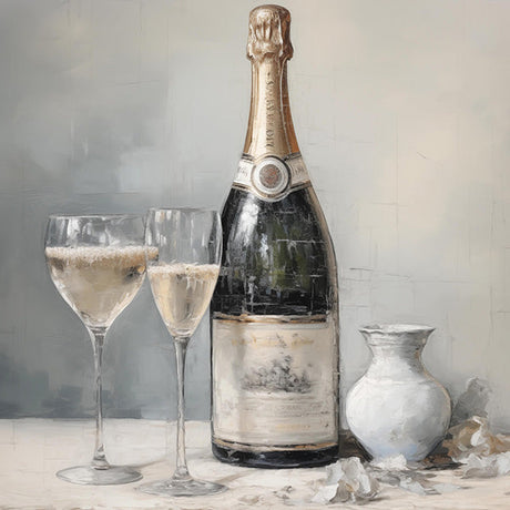New Year's Eve champagne celebration with stemware and barware in a festive setting