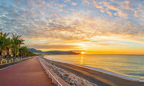 Nice Collection wall art featuring serene beach landscape with sea, shore, and cloudy sky.