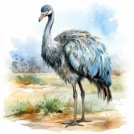 Ostrich wall art featuring a detailed image of a flightless bird, showcasing its beak and feathers, perfect for home decor and wall prints.