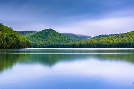 Blue water and green mountainous landscape in Pennsylvania natural scenery wall art
