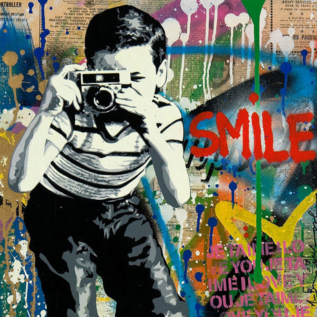 Vibrant pop art street painting canvas print featuring cool abstract wall art in bold colors.