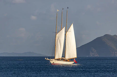 Sailboat with raised sails cruising on the ocean, Saint Vincent and the Grenadines wall art collection