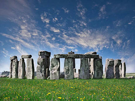 Stonehenge Monolith in a Natural Landscape with Blue Sky and Grassland - World Heritage Site Wall Art