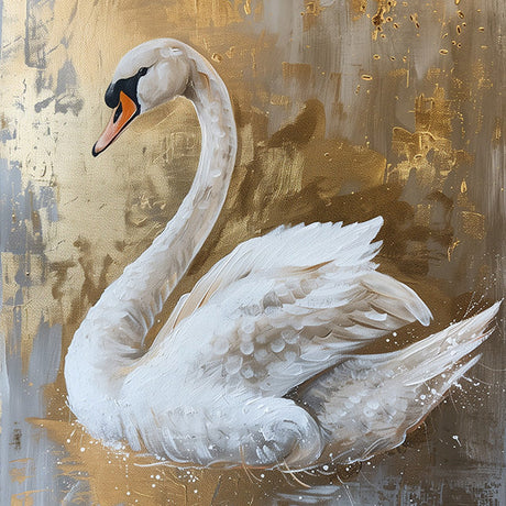 Elegant Swan Wall Art featuring a graceful bird with detailed beak, perfect for enhancing home decor with a touch of nature's beauty.