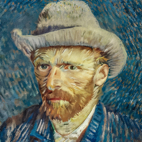 Vincent van Gogh self-portrait wall art featuring watercolor painting in modern art style