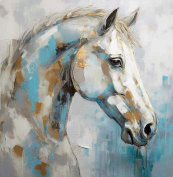 Watercolor painting of a mustang horse, Animals & Wildlife wall art for home decor.