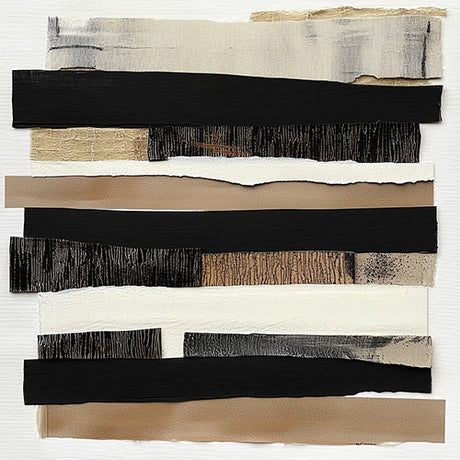 Best-selling abstract wall art with minimalist textured strips in black, beige, and neutral tones