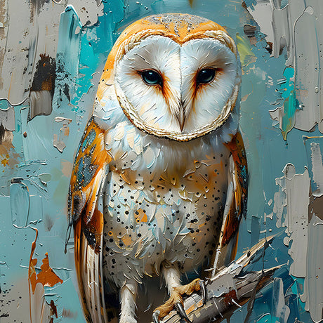 Watercolor painting of bird of prey featuring a barn owl, ideal for home decor or wall art print.