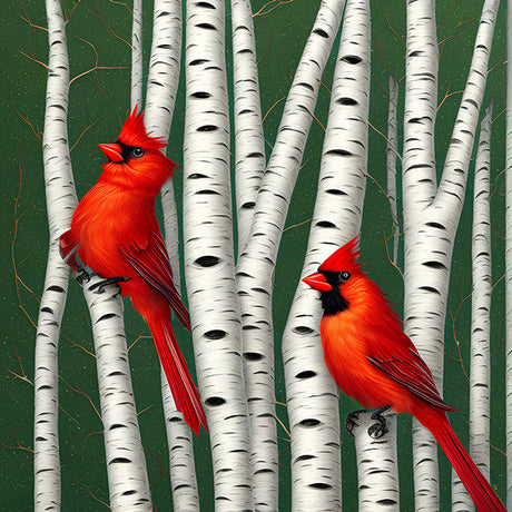 Vibrant red Northern Cardinal wall art print for home decor featuring a detailed bird with a sharp beak.