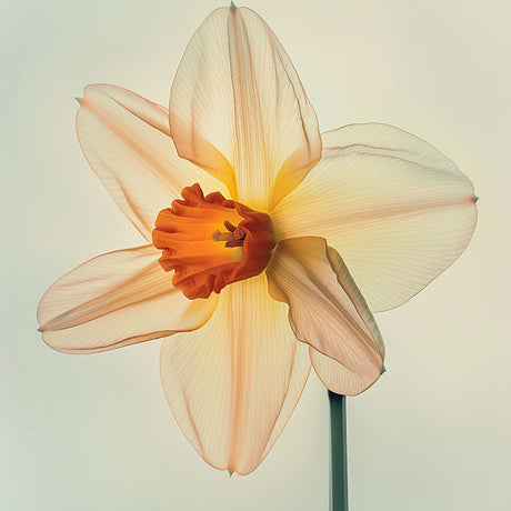 Botanical wall art print of a daffodil flower – soft modern floral artwork for home decor