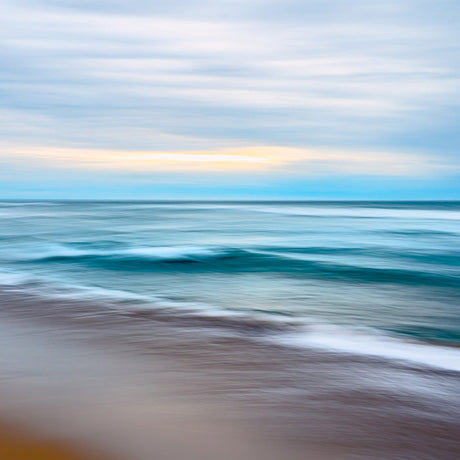 Abstract ocean waves in motion blur – trending coastal wall art style