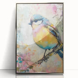 Framed acrylic artwork featuring a sleek silver frame, showcasing a vibrant abstract design with rich colors and intricate details, ideal for modern home decor.