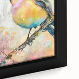 Close-up of a framed canvas showcasing vibrant African tribal wall art with intricate patterns and rich colors, perfect for adding cultural flair to home decor.