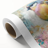 Rolled canvas showcasing vibrant African tribal wall art with intricate patterns, securely packaged in a protective cardboard tube for safe delivery.