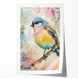 Rolled canvas print showcasing vibrant African tribal art in warm colors, carefully packaged in a protective cardboard tube for safe shipping and display.