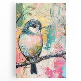 Vibrant stretched canvas artwork showcasing an abstract landscape design with bold colors and intricate details, perfect for modern home decor.