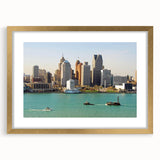 Extra large abstract art print on canvas featuring a textured mix of gray and blue tones, ideal for living room decor.