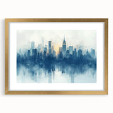 Extra large abstract art print on canvas featuring swirling textures in muted gray and blue, ideal for living room decor.