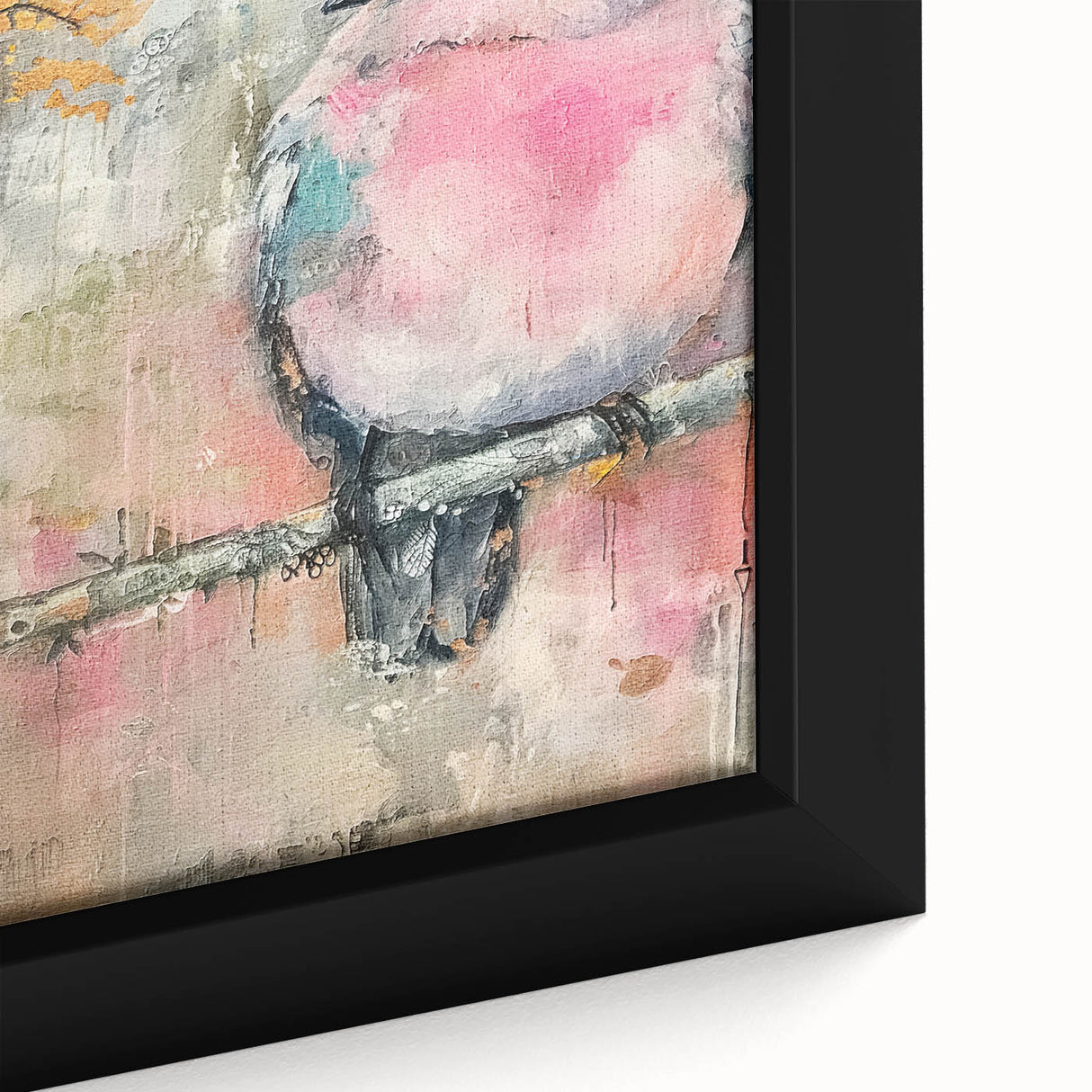 Close-up of a framed canvas artwork showcasing vibrant African tribal patterns, featuring intricate designs in warm colors, ideal for home decor enhancement.
