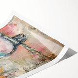 Rolled canvas print showcasing vibrant African tribal art with intricate patterns, elegantly packaged in a durable cardboard tube for safe shipping and display.