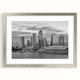 Textured abstract art print in muted gray and blue tones on canvas, suitable for modern bedroom decor.