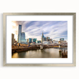 Textured abstract art print in vibrant blues and greens on canvas, suitable for adding character to a bedroom wall.