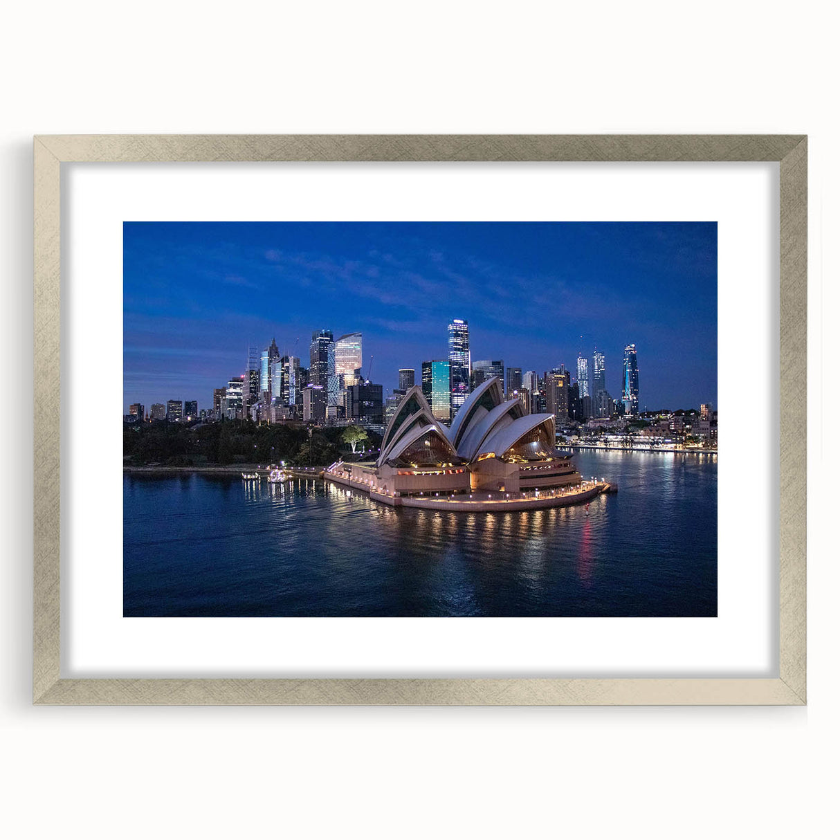 Textured abstract art print in muted gray and blue tones on canvas, ideal for modern bedroom ambiance.