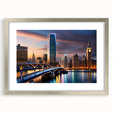 Textured abstract art print with swirling blue and gray tones on canvas, suitable for enhancing bedroom ambiance.