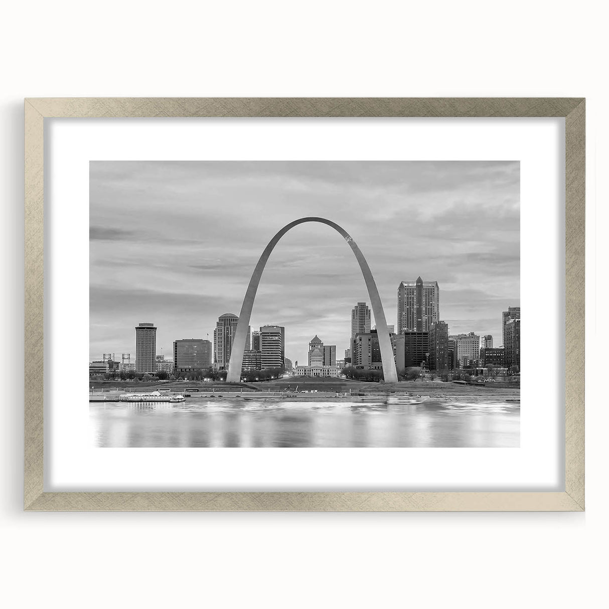 Textured abstract art print in muted gray and blue tones on canvas, suitable for modern bedroom decor.