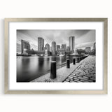 Textured abstract art print in blue and gray tones on canvas, suitable for enhancing a modern bedroom's ambiance.