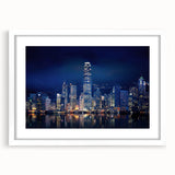 Abstract art print featuring swirling blue and white patterns on canvas, suitable for dining room or bedroom decor.