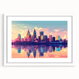 Abstract art print featuring swirling blue and teal patterns on a canvas, suitable for dining room or bedroom decor.