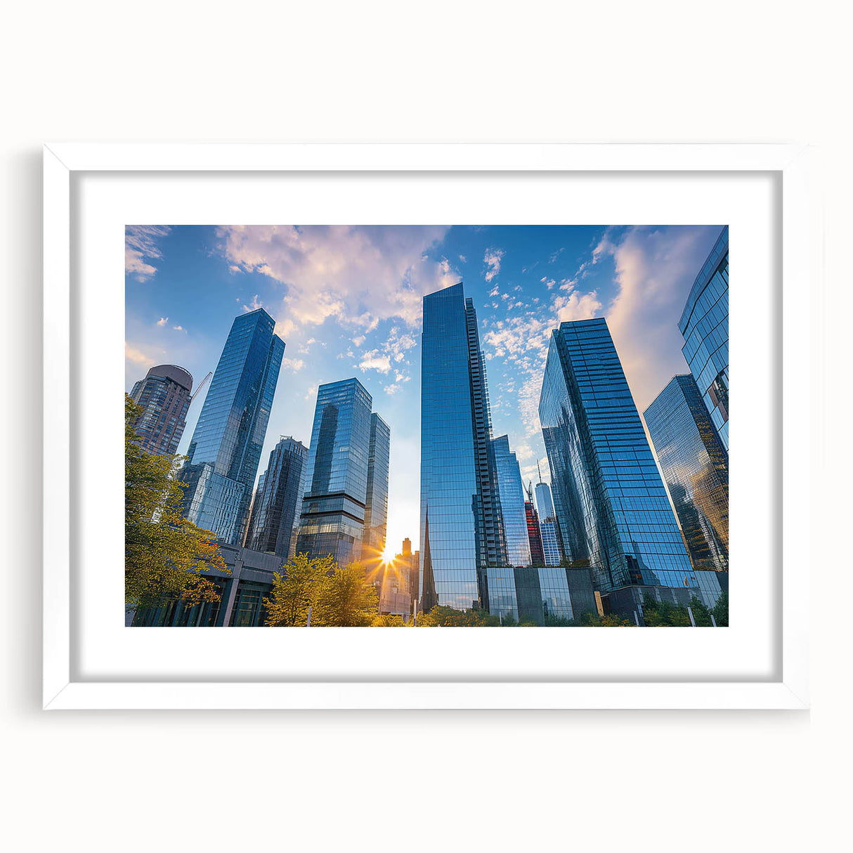 Abstract art print featuring swirling blue and gold patterns on a canvas, suitable for dining room or bedroom decor.