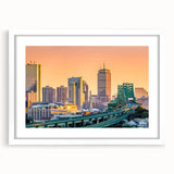 Abstract art print featuring swirling blue and green patterns on canvas, suitable for dining room or bedroom decor.