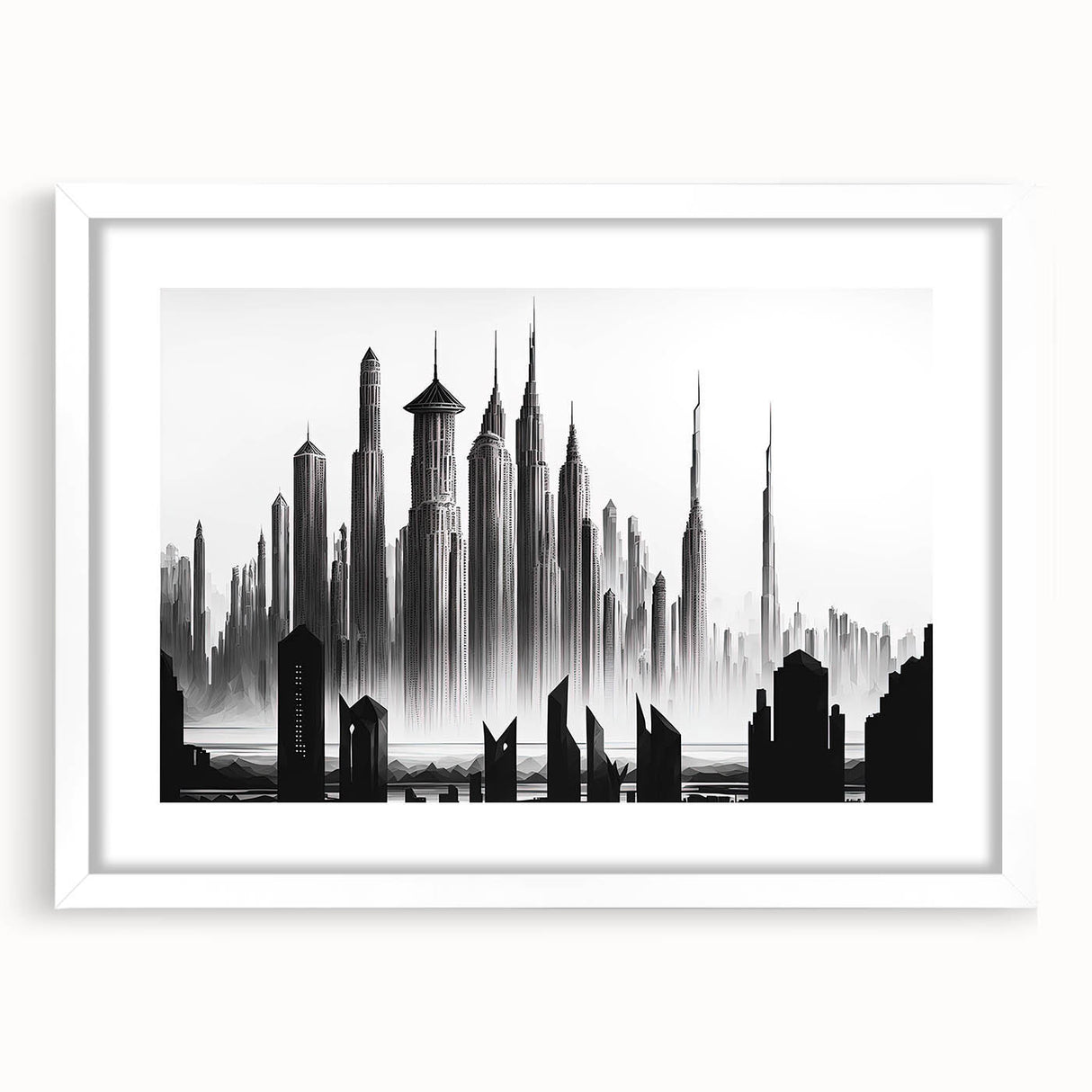 Abstract art print featuring swirling blue and grey tones on canvas, suitable for modern bedroom or dining room decor.