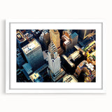 Abstract art print featuring swirling blue and green patterns on a canvas.