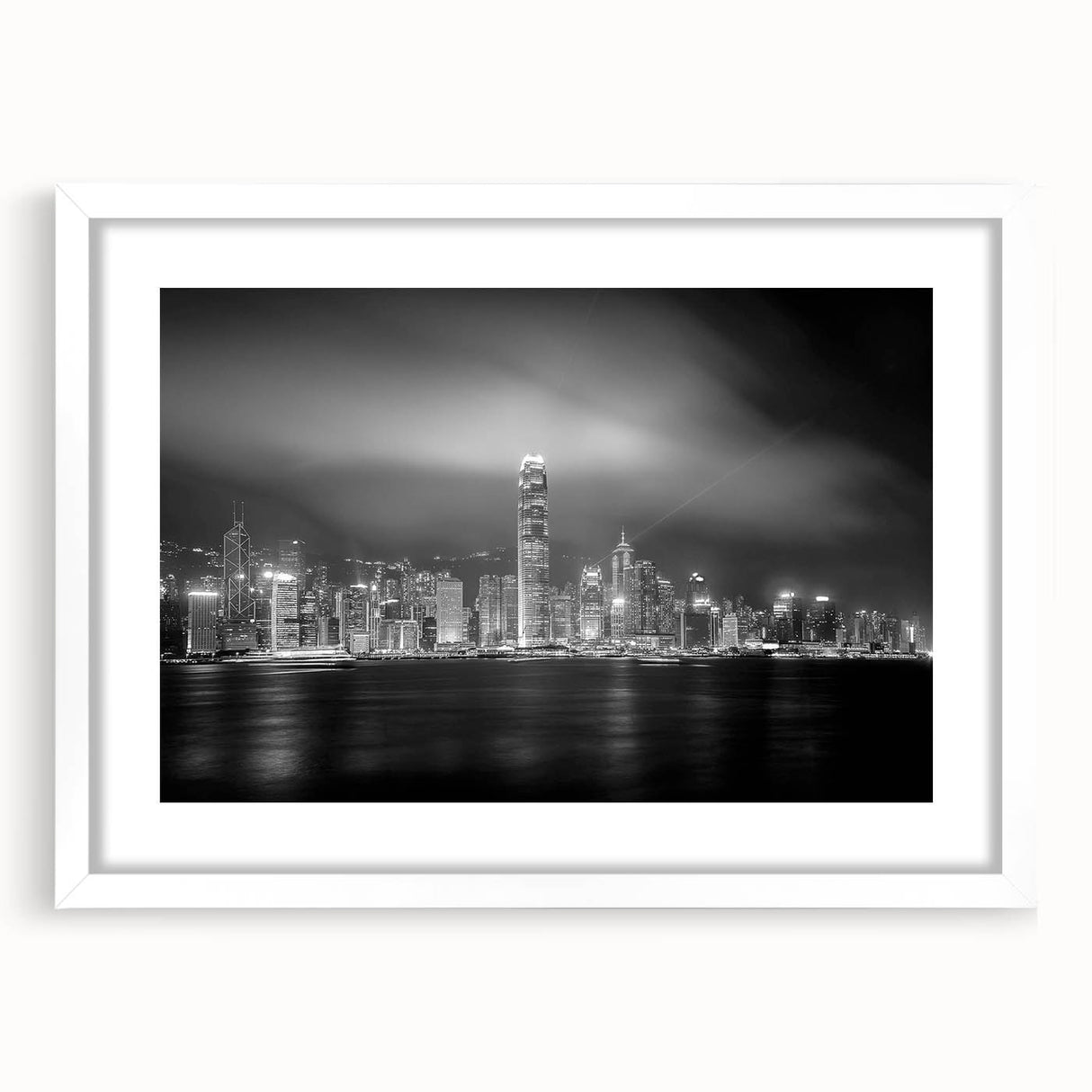 Abstract art print featuring swirling blue and gray tones on a framed canvas, suitable for dining room or bedroom decor.