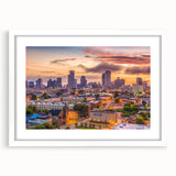 Abstract art print featuring swirls of blue and green on a canvas, suitable for dining room decor.