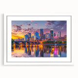 Abstract art print featuring swirling blue and gray tones on canvas, suitable for modern bedroom or dining room decor.