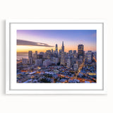 Abstract art print featuring swirling blue and white patterns on canvas, suitable for modern dining room decor.