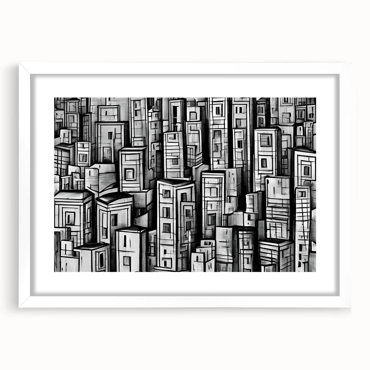 Abstract art print featuring swirling blue and white patterns on rolled canvas, suitable for bedroom or dining room decor.