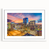 Abstract art print featuring swirling blues and greens on a canvas, suitable for bedroom or dining room decor.