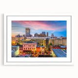 Abstract art print featuring swirling blue and gray tones on canvas, suitable for bedroom or dining room decor.