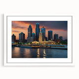 Abstract art print in vibrant blue and green tones on rolled canvas, suitable for dining room or bedroom decor.