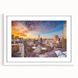 Abstract art print featuring swirling blue and green tones on canvas, ideal for modern bedroom or dining room decor.