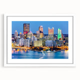 Abstract art print featuring swirling blue and gray tones on a canvas, suitable for bedroom or dining room decor.