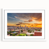 Abstract art print in swirls of blue and green on canvas, suitable for dining room or bedroom decor.